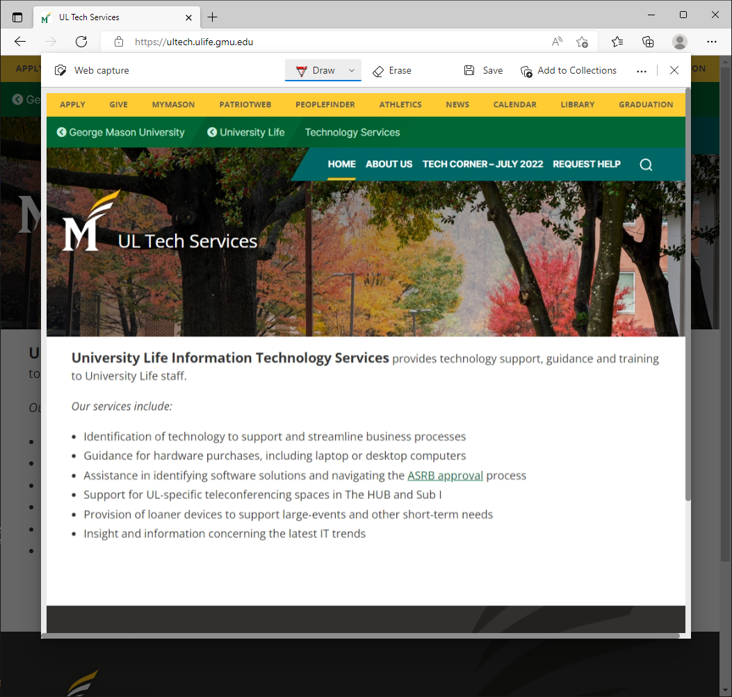 Microsoft edge full page capture technology services